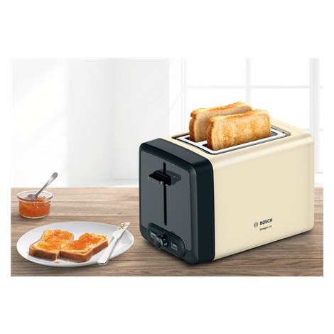 Bosch | TAT4P427 | DesignLine Compact Toaster | Power 970 W | Number of slots 2 | Housing material Stainless steel | Beige - 8